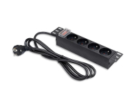 Qoltec Aluminiowa Listwa zasilająca PDU do RACK 10'' 1U 16A 4xFR - 1257508 - zdjęcie 1